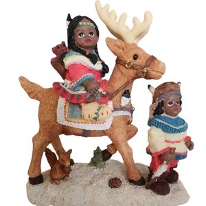 Native American children with pony ***NIB***